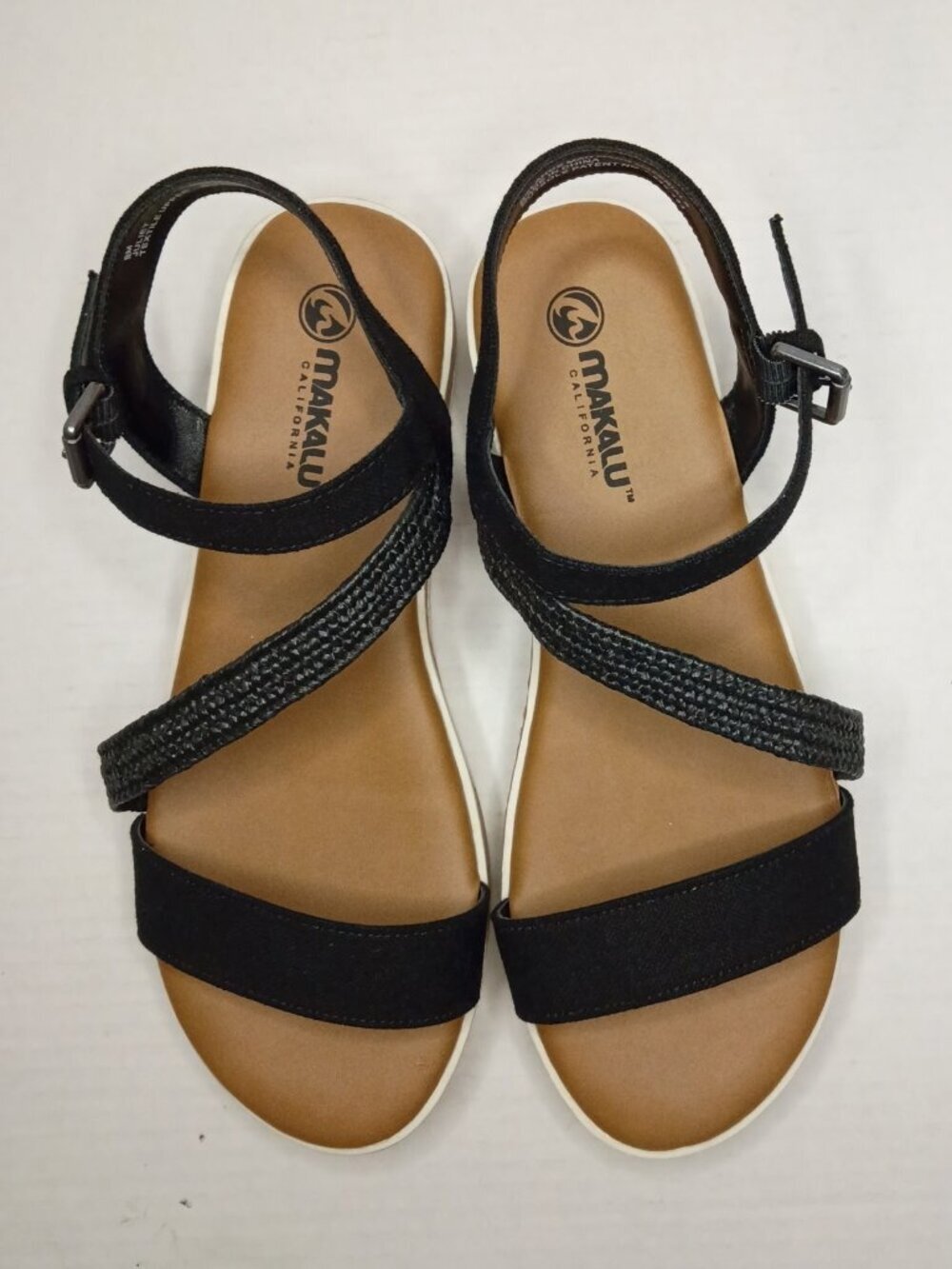 Makalu California Juliet Black Strappy Wedge Sandals Women's Size 9M